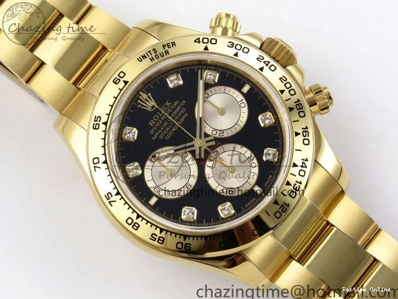 0601 Daytona 126508 QF 1:1 Best Edition Black YG Diamonds Dial on YG Braclet SH4131 V WeatherProof 1314